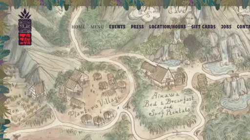 Illustrated fantasy map with winding paths and clusters of small buildings.